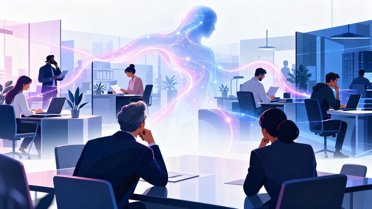 Ufficio futuro con energia AI